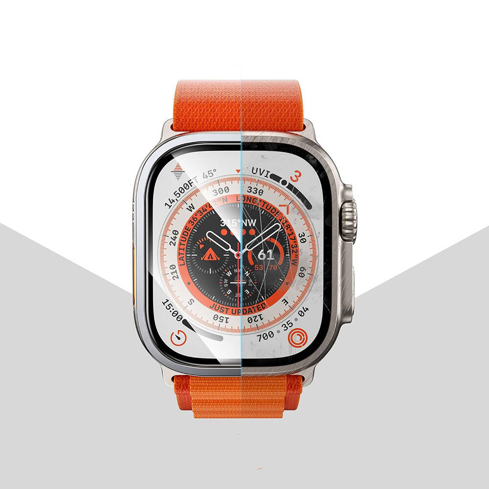 Watch Ultra 49mm Wiwu Wi-JD106 Easy Install Akıllı Saat Temperli Cam Ekran Koruyucu Gümüş