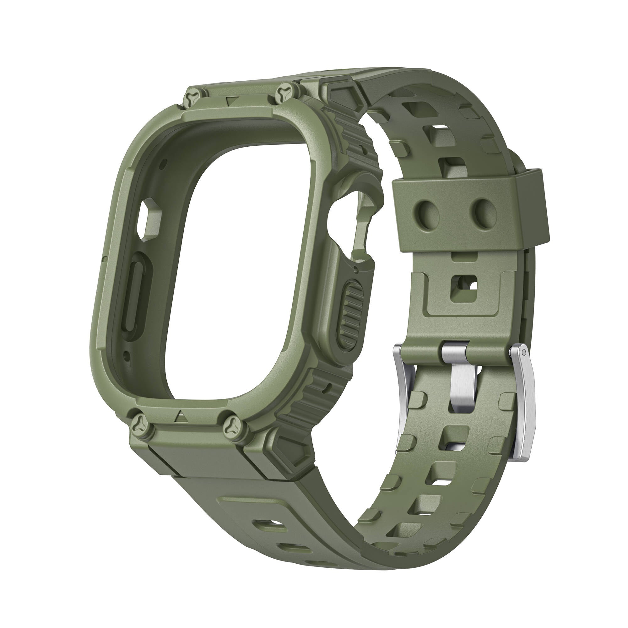 Watch Ultra 49mm Wiwu Wi-WB014 Armor Serisi 2in1 Sert PC Kasa Koruyuculu Silikon Kordon Siyah