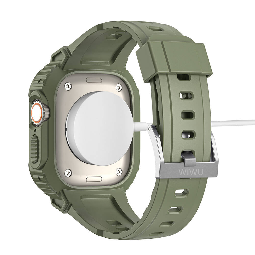 Watch Ultra 49mm Wiwu Wi-WB014 Armor Serisi 2in1 Sert PC Kasa Koruyuculu Silikon Kordon Siyah