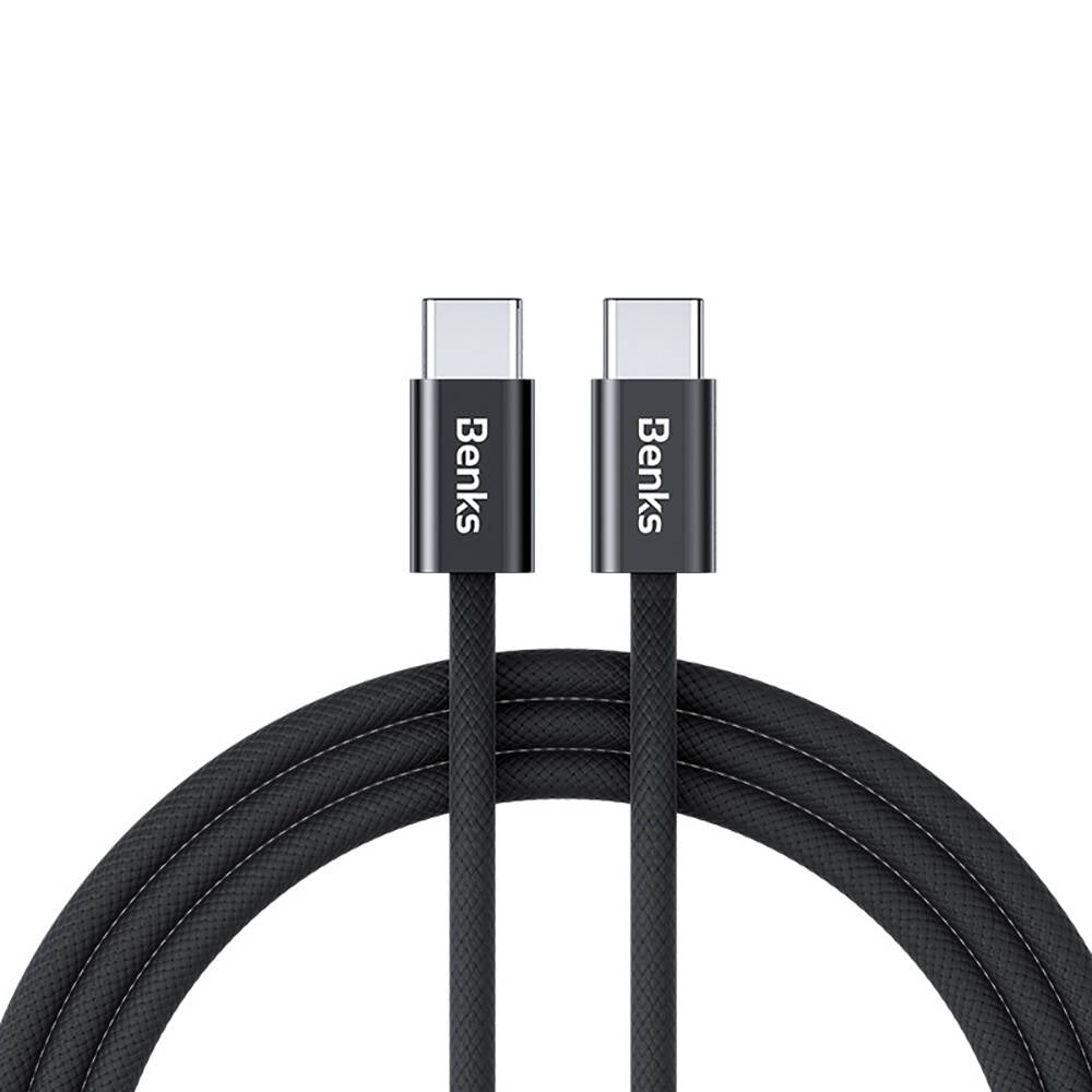 Benks D46 Type-C to Type-C PD 3.0 Örgülü Şarj ve Data Kablosu 60W 1 Metre Siyah