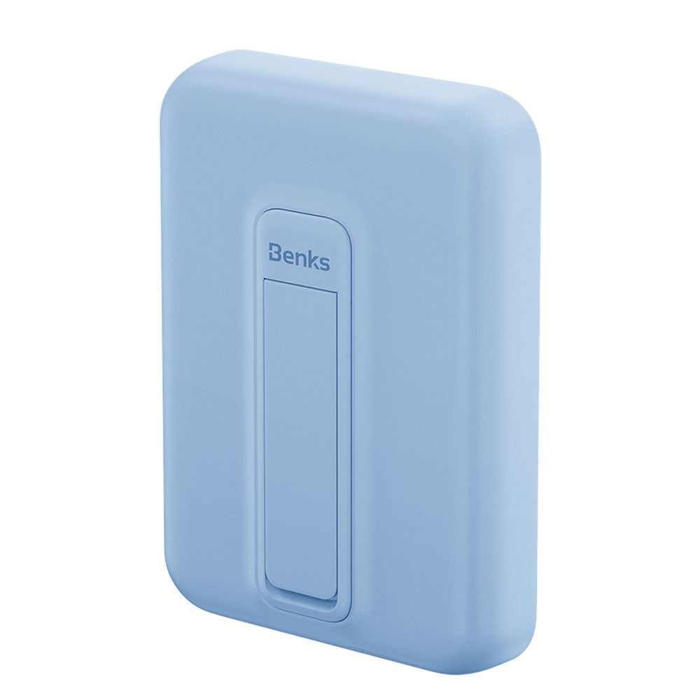 Benks MP09 Magsafe Magnetik Standlı İnce Tasarımlı Powerbank 6000mAh Mavi