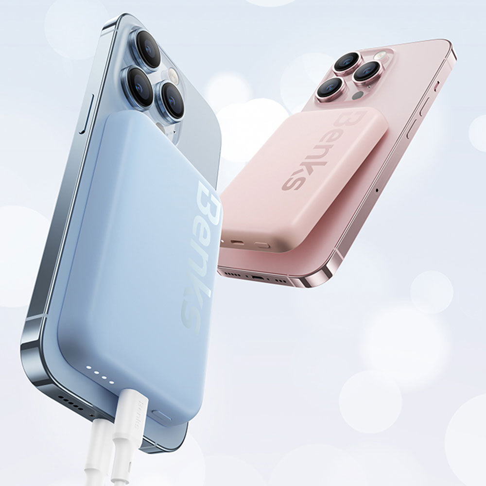 Benks MP10 Magsafe Magnetik İnce Tasarımlı Powerbank 6000mAh Mavi