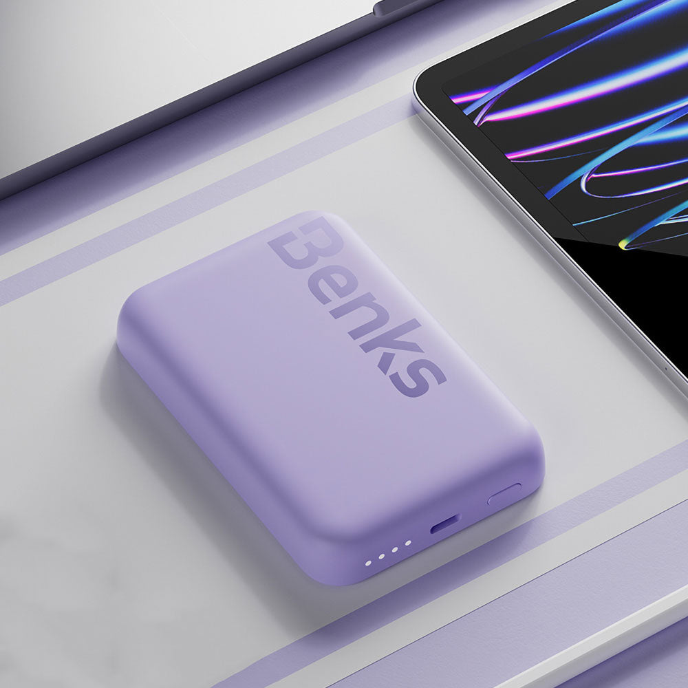 Benks MP10 Magsafe Magnetik İnce Tasarımlı Powerbank 6000mAh Mavi