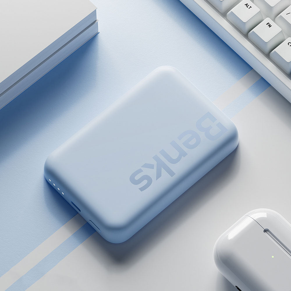 Benks MP10 Magsafe Magnetik İnce Tasarımlı Powerbank 6000mAh Mavi