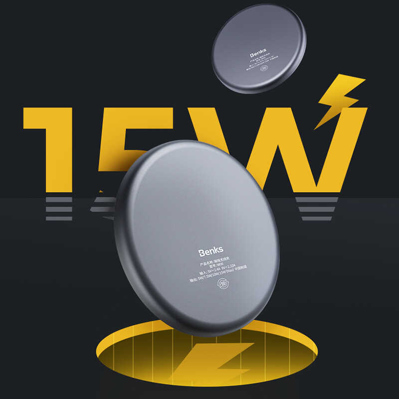 Benks W06 Magsafe Wireless Şarj Aleti Siyah