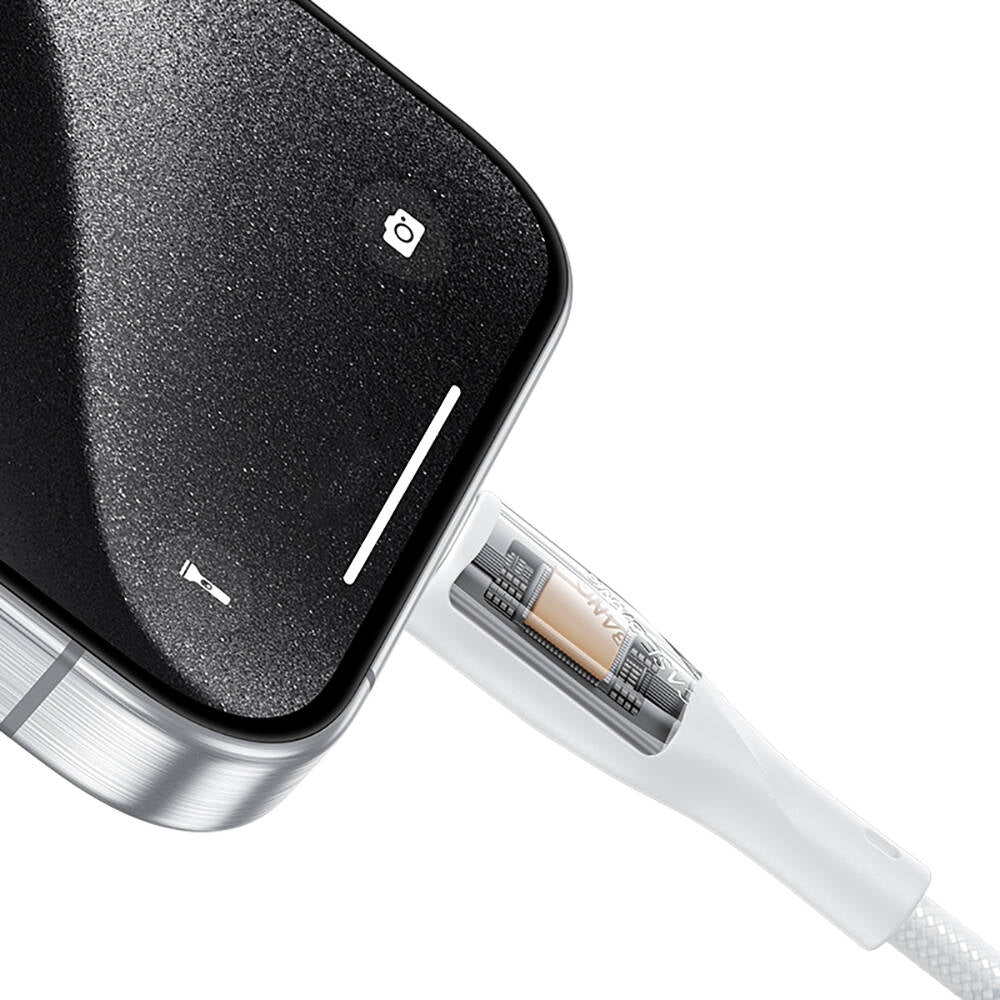 Casebang Type-C To Lightning Hızlı Şarj Özellikli Örgülü 27W PD Kablo 2m Beyaz
