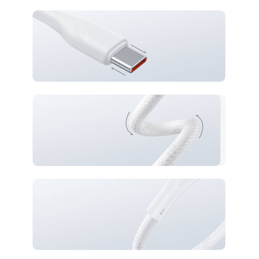 Casebang Type-C To Type-C Hızlı Şarj Özellikli Örgülü 60W PD Kablo 2m Beyaz