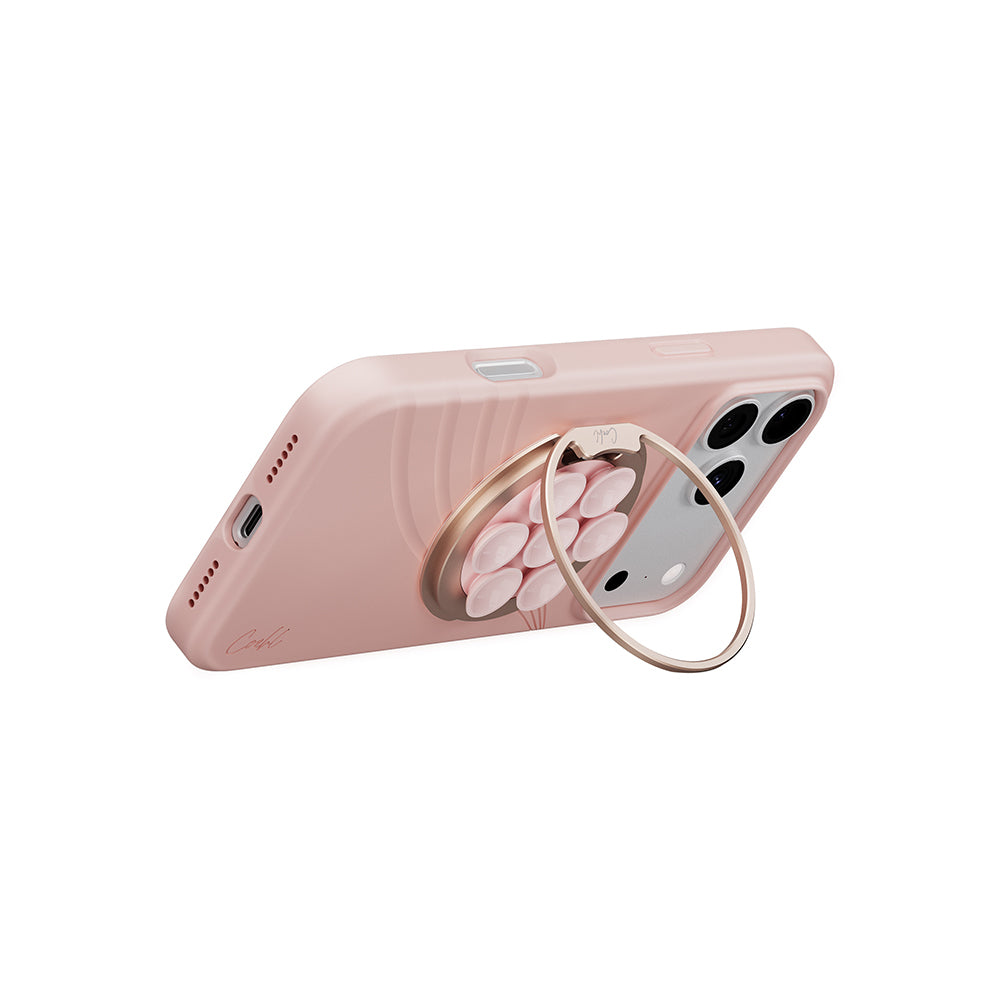 Coehl Luna Serisi 360 Derece Dönebilen Magnetik Ring Stand Telefon Tutucu Pembe