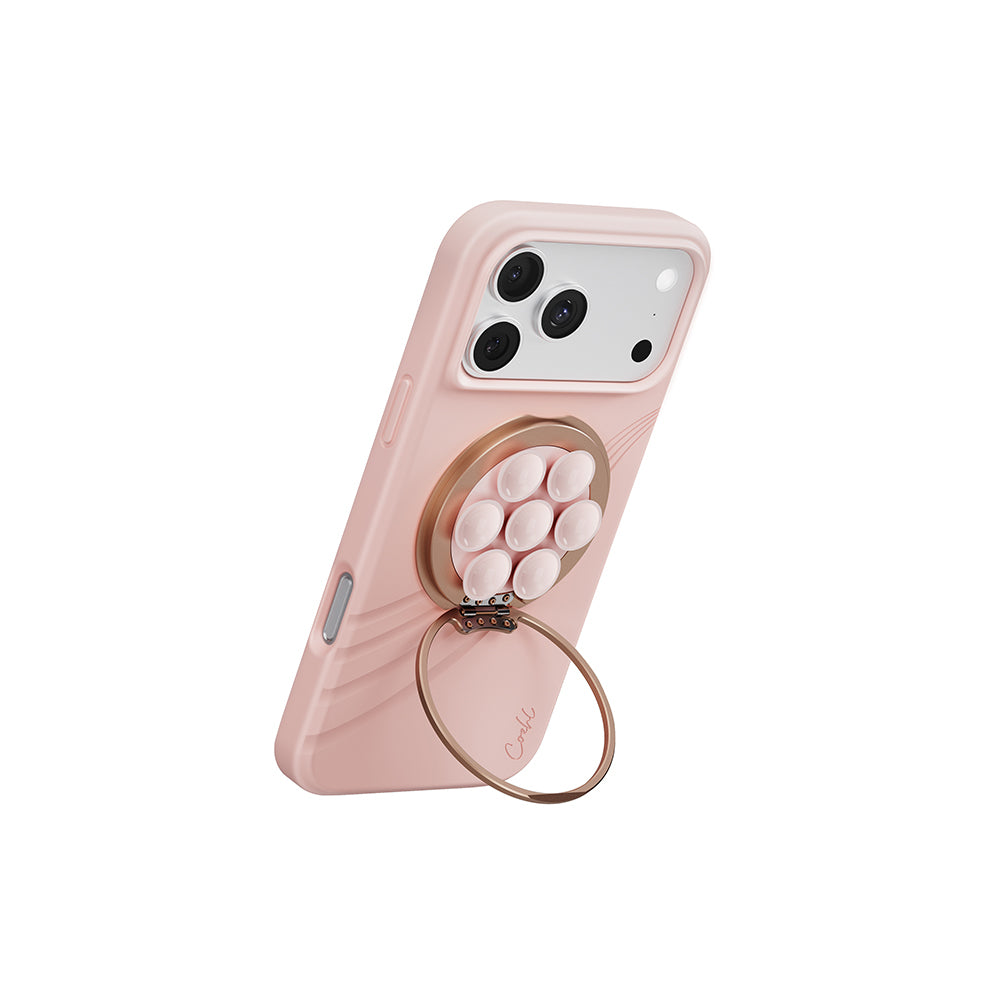Coehl Luna Serisi 360 Derece Dönebilen Magnetik Ring Stand Telefon Tutucu Pembe