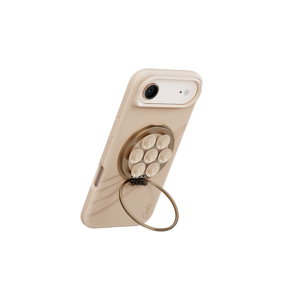 Coehl Luna Serisi 360 Derece Dönebilen Magnetik Ring Stand Telefon Tutucu Bej