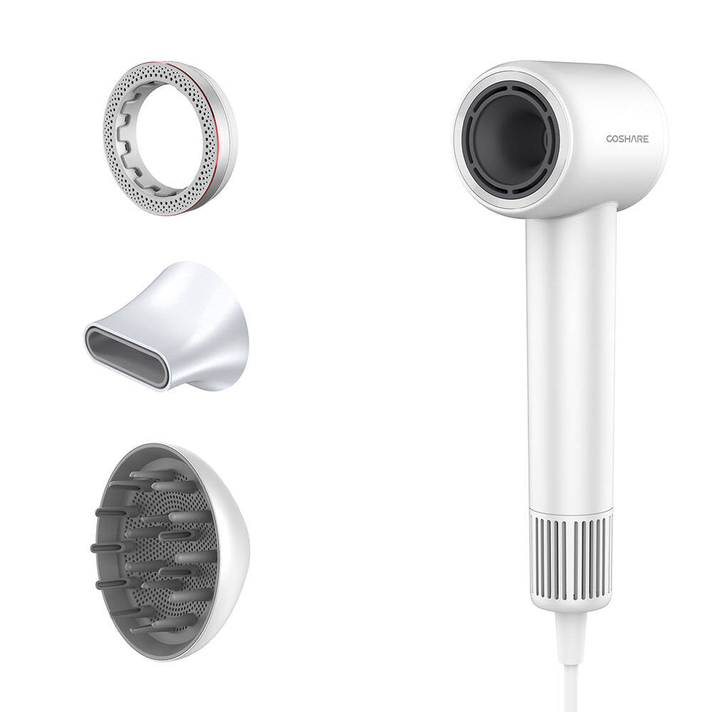 Coshare HD10E SuperFlow1 İyon Teknolojili Isı Dereceli Led Işıklı Saç Kurutma Fön Makinesi Beyaz