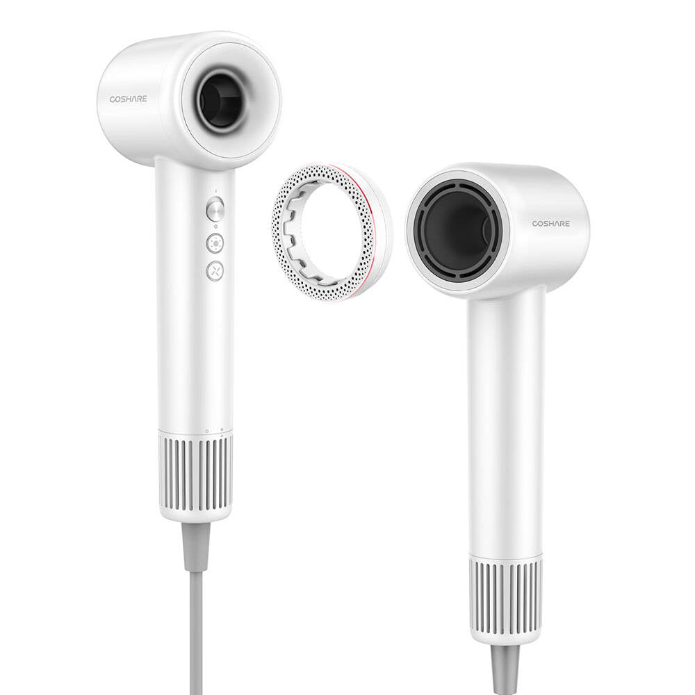 Coshare HD10E SuperFlow1 İyon Teknolojili Isı Dereceli Led Işıklı Saç Kurutma Fön Makinesi Beyaz