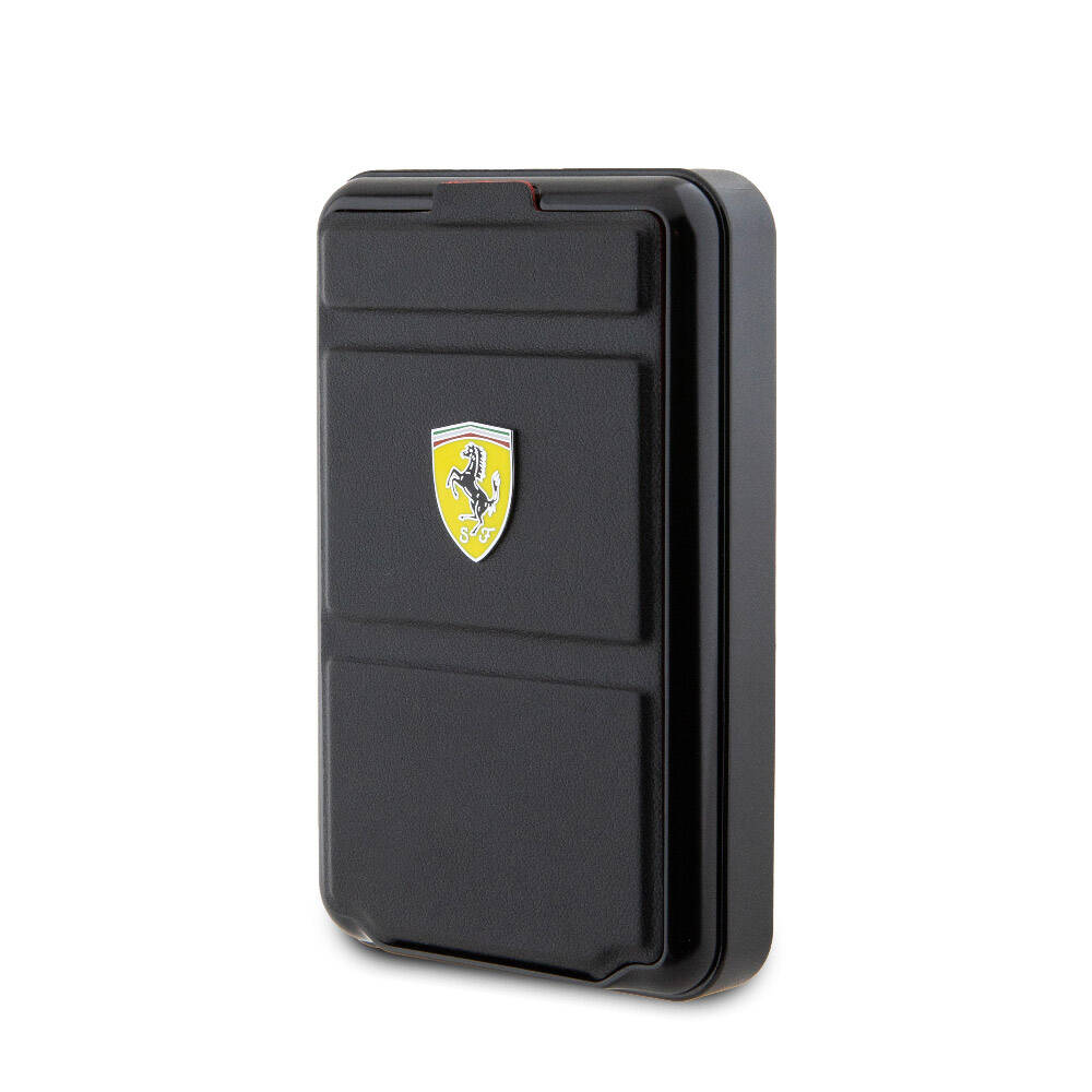 Ferrari 973WP Orjinal Lisanslı Magsafe Şarj Özellikli Standlı Metal Logolu Powerbank 10.000mAh Siyah
