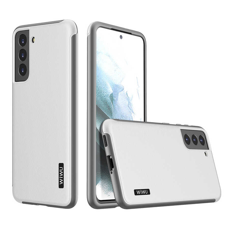 Galaxy S21 Plus Kılıf Wiwu Sand Stone Kılıf Beyaz