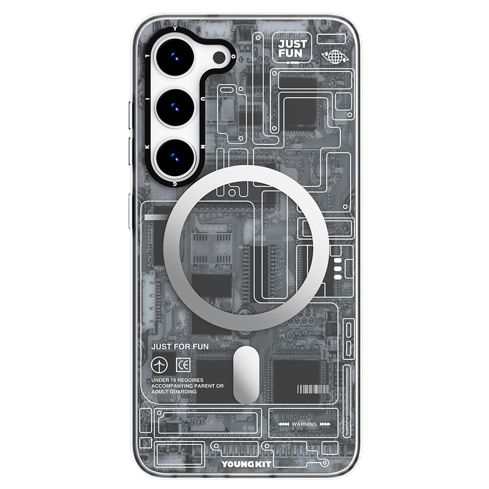 Galaxy S23 Kılıf Magsafe Şarj Özellikli YoungKit Technology Serisi Kılıf Siyah