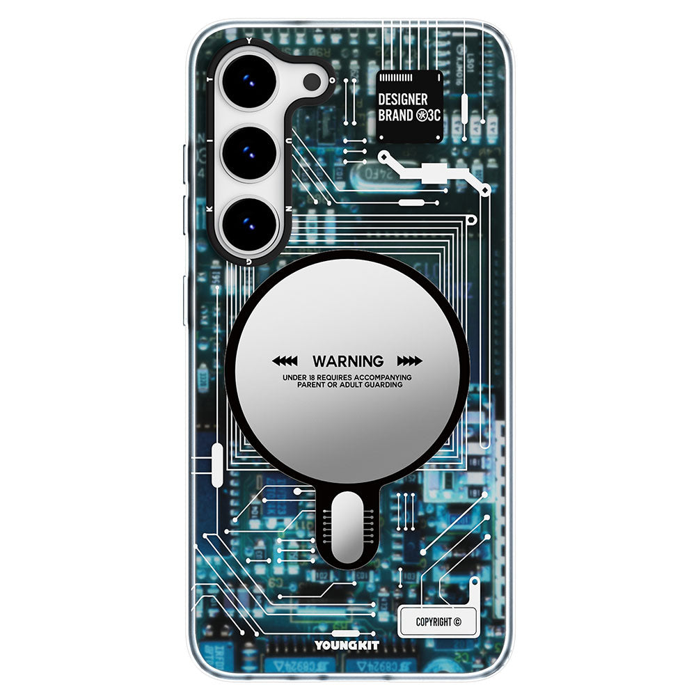 Galaxy S23 Plus Kılıf Magsafe Şarj Özellikli YoungKit Technology Serisi Kılıf Mavi