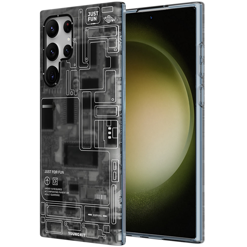 Galaxy S23 Ultra Kılıf YoungKit Technology Serisi Kılıf Siyah