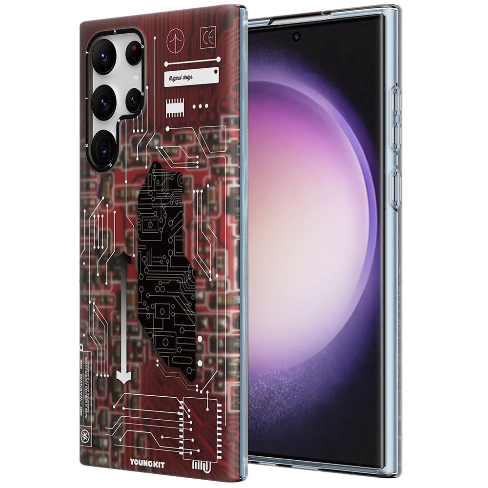 Galaxy S23 Ultra Kılıf YoungKit Technology Serisi Kılıf Kırmızı