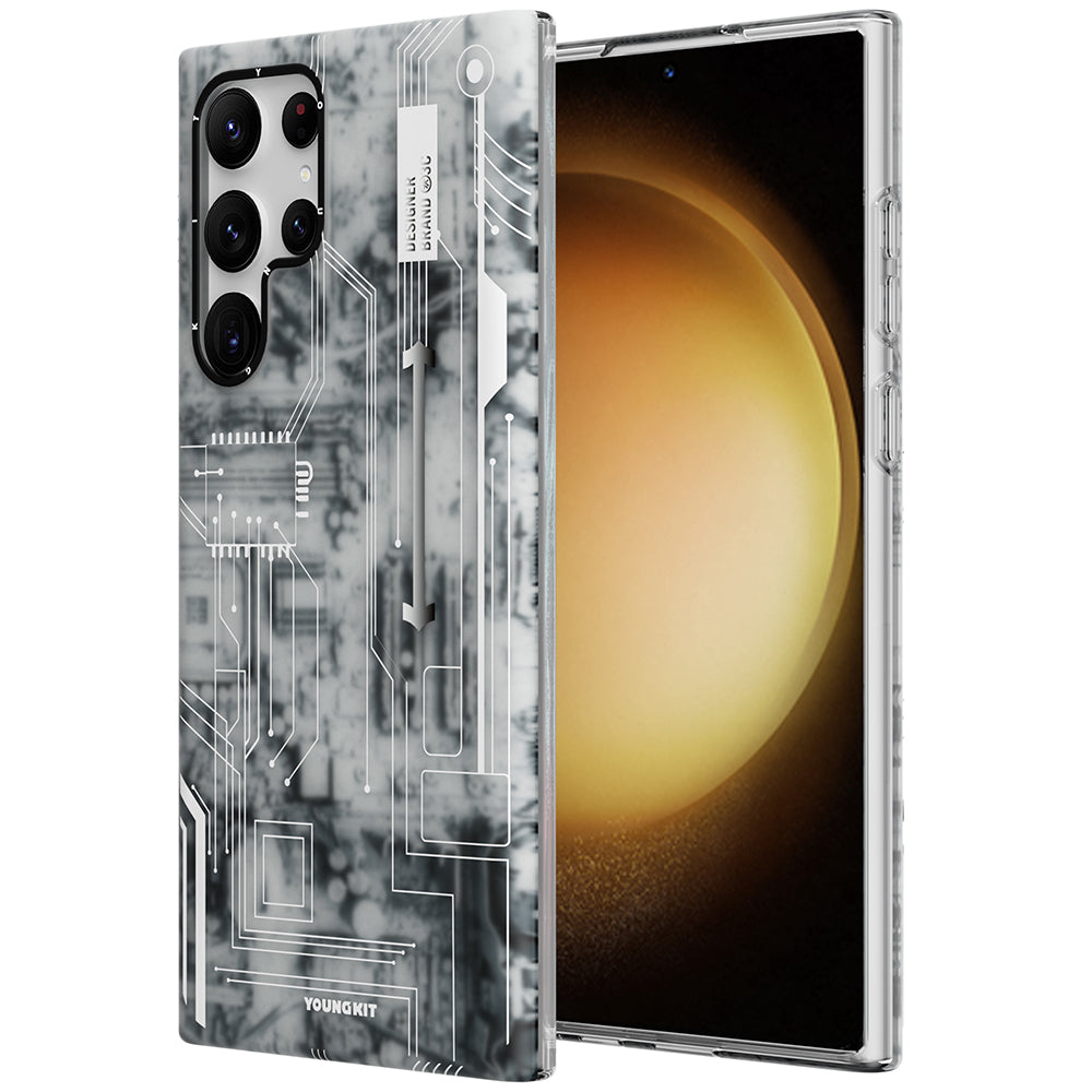 Galaxy S23 Ultra Kılıf YoungKit Technology Serisi Kılıf Beyaz