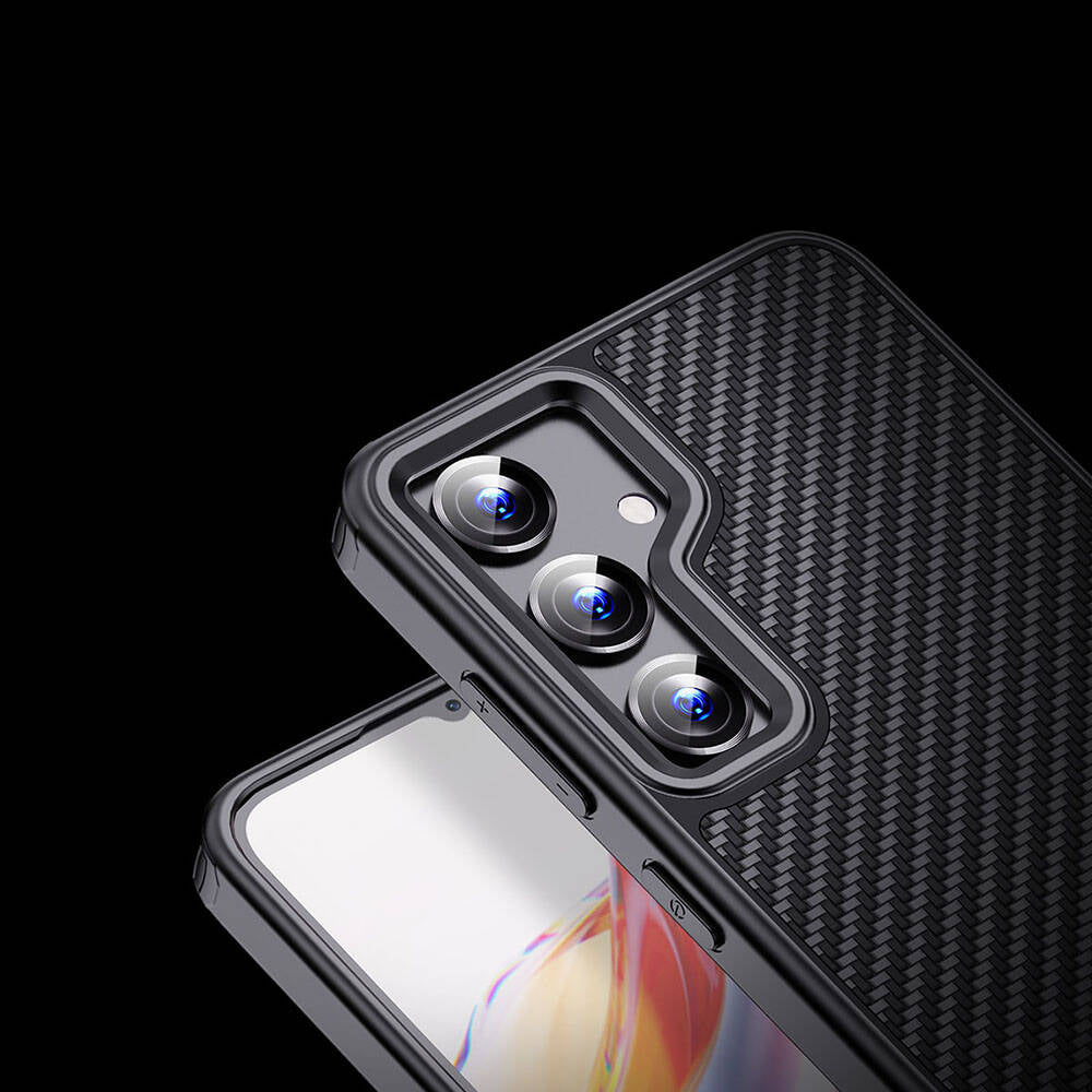 Galaxy S24 Kılıf Aramid Karbon Fiber Magsafe Özellikli Wlons Radison Kılıf Siyah