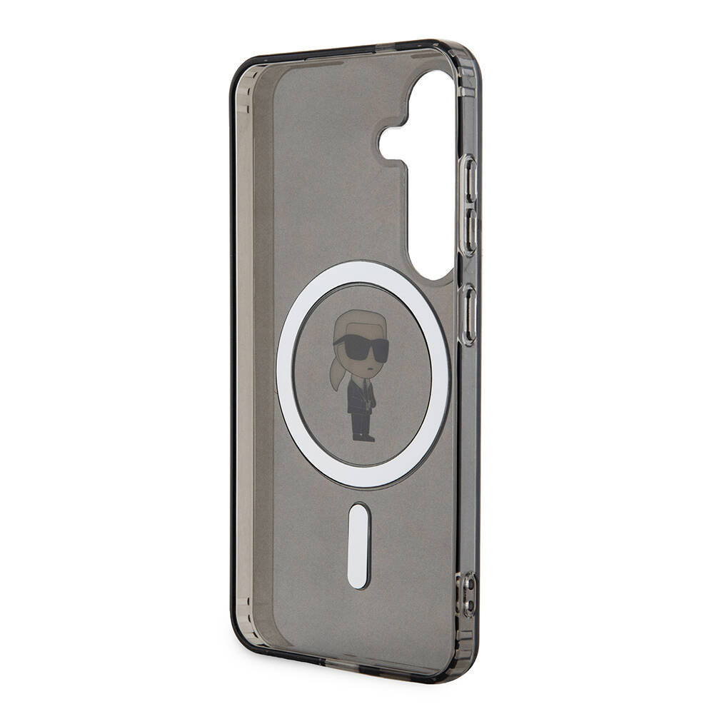 Galaxy S24 Kılıf Karl Lagerfeld Orjinal Lisanslı Magsafe Şarj Özellikli Karl Head IML Baskılı Kılıf Siyah