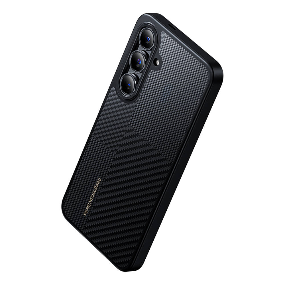 Galaxy S24 Plus Kılıf Magsafe Şarj Özellikli Karbon Fiber Benks Montage Hybrid ArmorPro Kevlar Kılıf Siyah