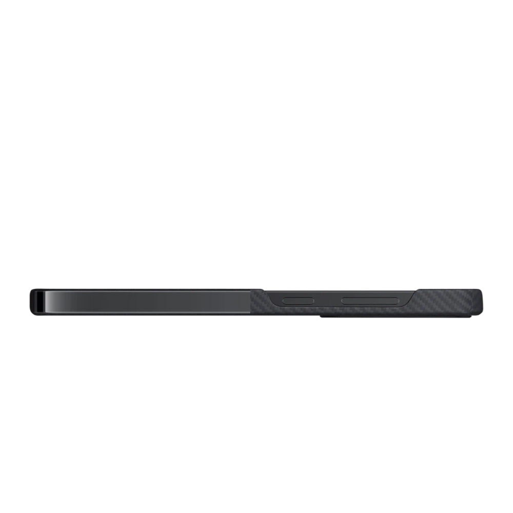 Galaxy S24 Ultra Kılıf Magsafe Şarj Özellikli 600D Aramid Fiber Pitaka Ultra-Slim Classic Serisi Black-Grey Twill Kılıf Siyah