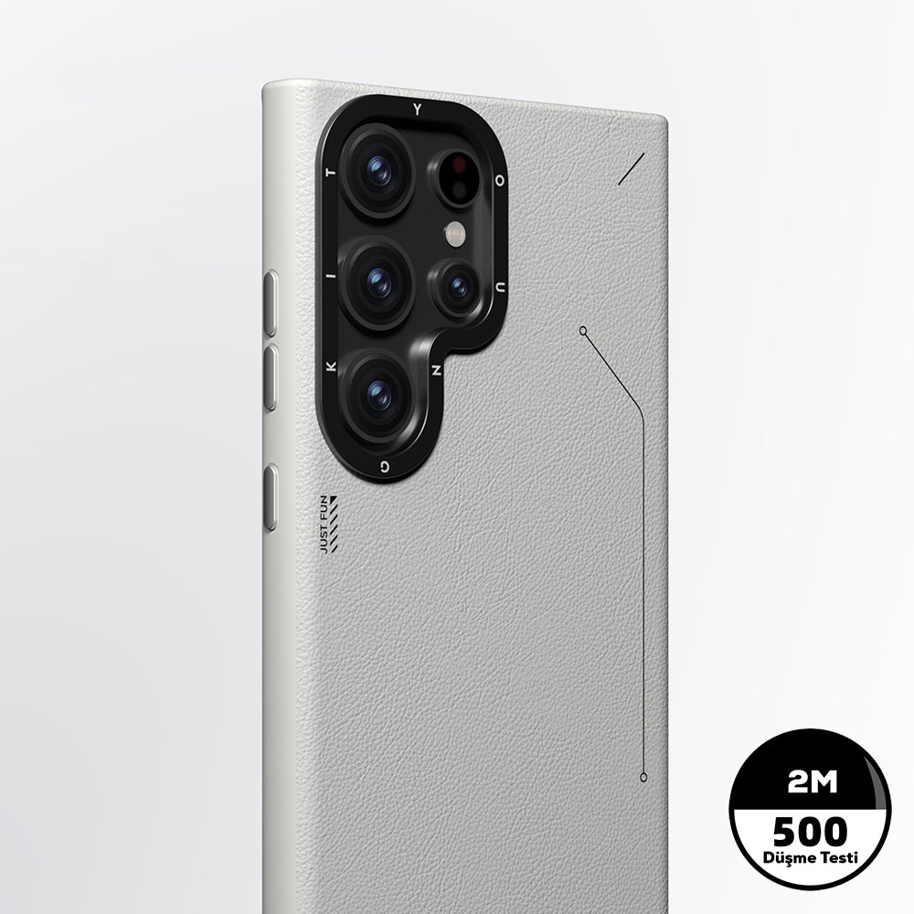 Galaxy S24 Ultra Kılıf Magsafe Şarj Özellikli Basit Mat Deri Desenli Youngkit Tech Fashion Serisi Kapak Kahverengi