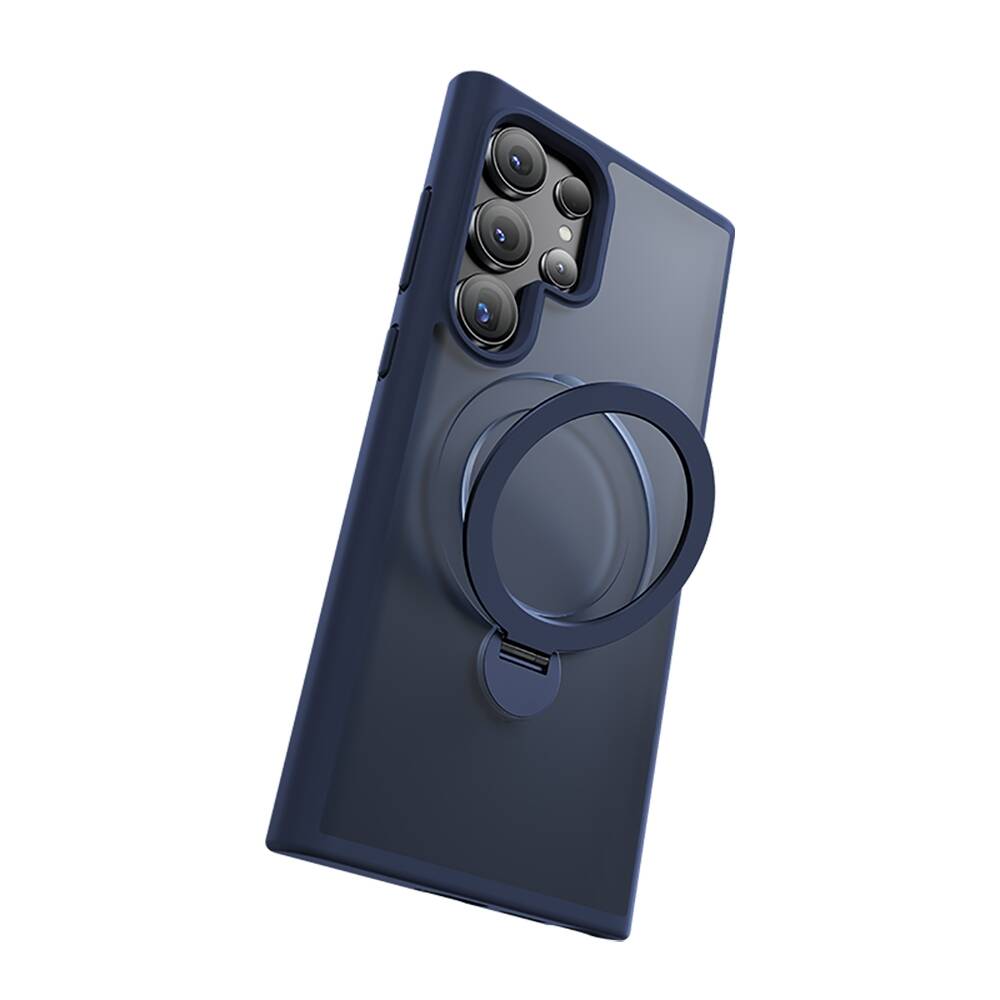 Galaxy S24 Ultra Kılıf Magsafe Şarj Özellikli Benks Standlı Mist Protective Kılıf Mavi