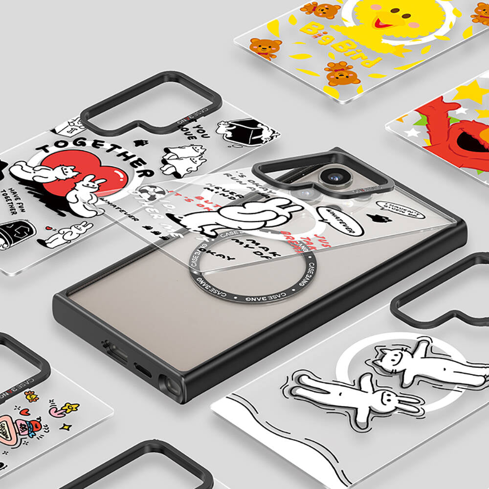 Galaxy S24 Ultra Kılıf Magsafe Şarj Özellikli Casebang Body Frame Kılıf Siyah