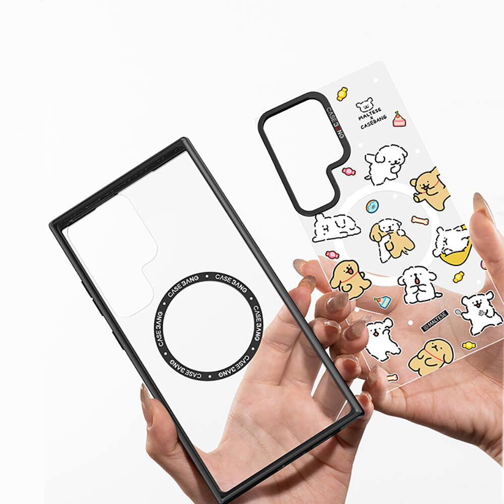 Galaxy S24 Ultra Kılıf Magsafe Şarj Özellikli Casebang Body Frame Kılıf Siyah