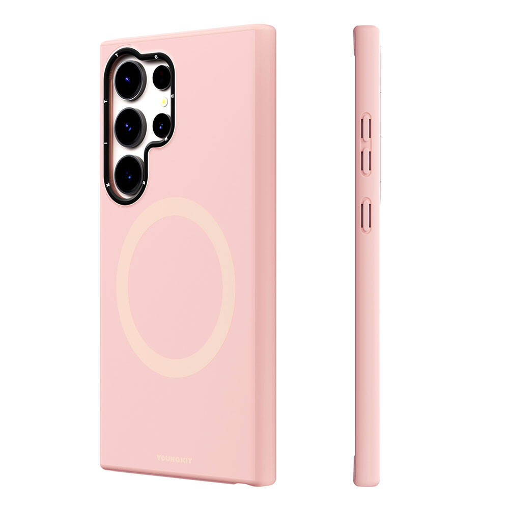 Galaxy S24 Ultra Kılıf Magsafe Şarj Özellikli Çizilmeye Ve Aşınmaya Dayanıklı Youngkit Velvet Serisi Kılıf Gri