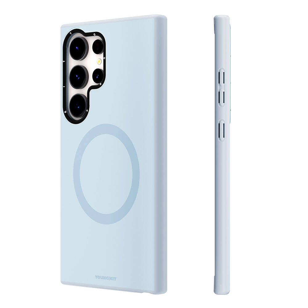 Galaxy S24 Ultra Kılıf Magsafe Şarj Özellikli Çizilmeye Ve Aşınmaya Dayanıklı Youngkit Velvet Serisi Kılıf Gri
