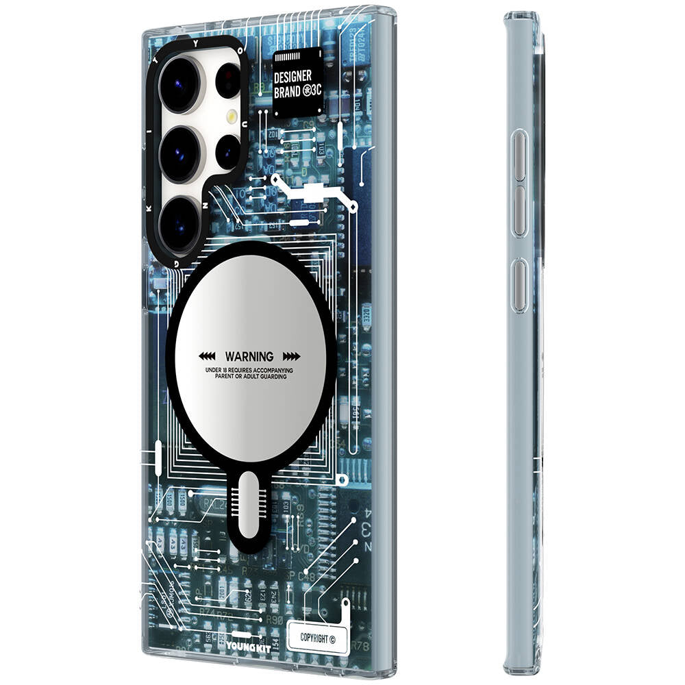 Galaxy S24 Ultra Kılıf Magsafe Şarj Özellikli YoungKit Technology Serisi Kılıf Kırmızı