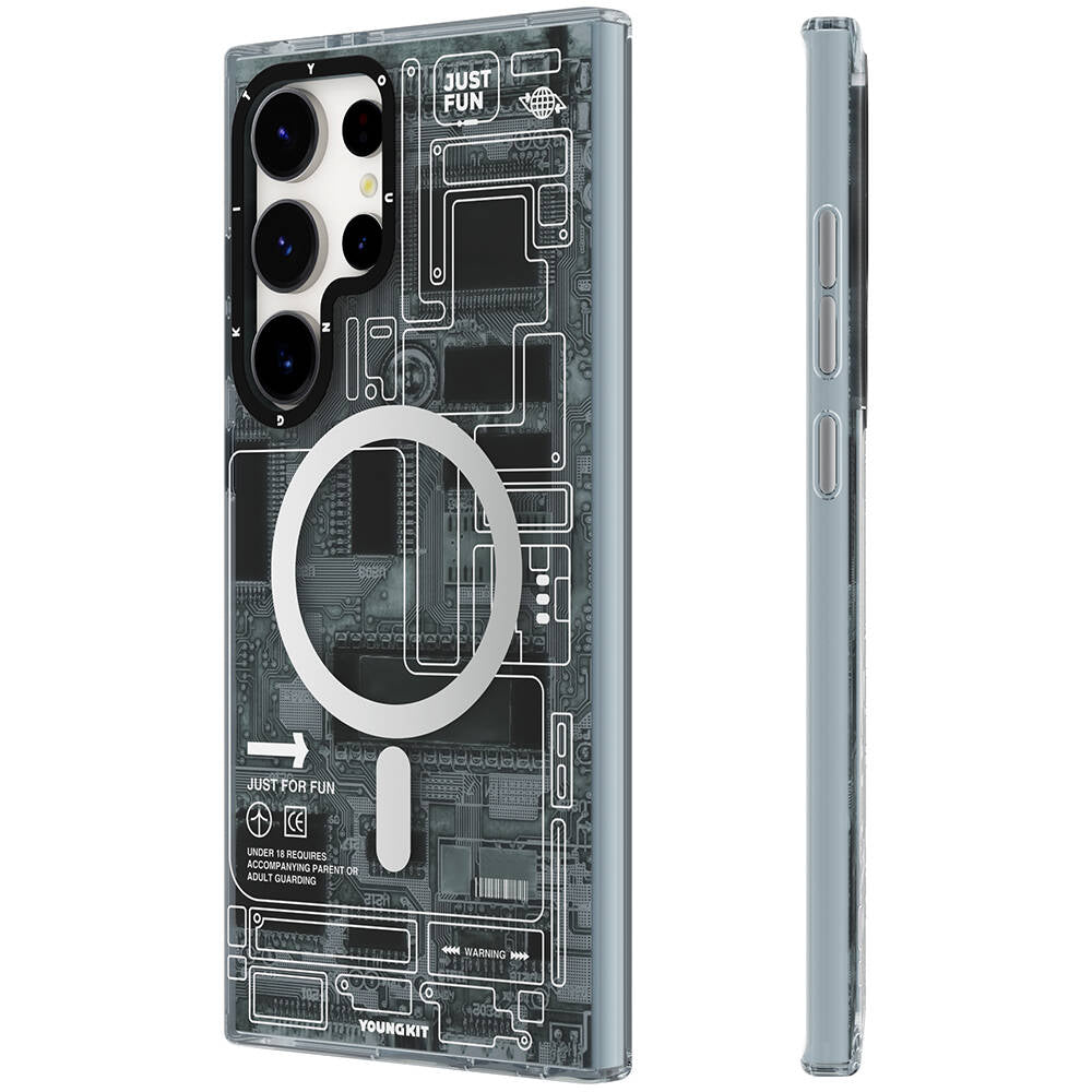 Galaxy S24 Ultra Kılıf Magsafe Şarj Özellikli YoungKit Technology Serisi Kılıf Siyah