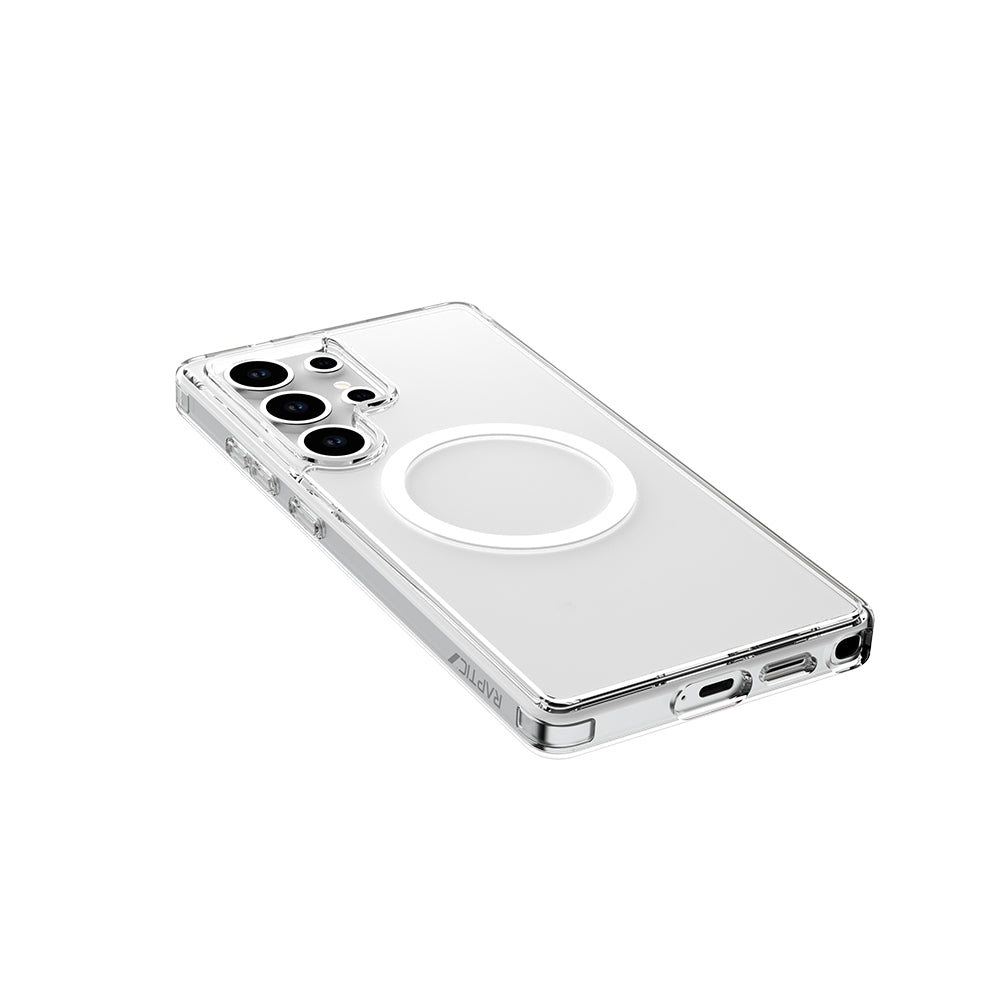 Galaxy S25 Ultra Kılıf Magsafe Şarj Özellikli Raptic Crystal Magsafe Serisi Şeffaf Kapak Şeffaf