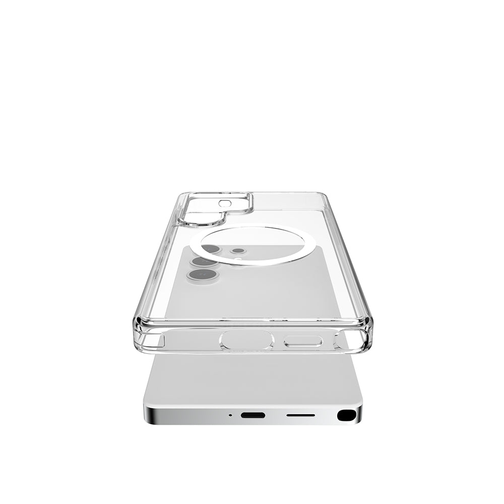 Galaxy S25 Ultra Kılıf Magsafe Şarj Özellikli Raptic Crystal Magsafe Serisi Şeffaf Kapak Şeffaf