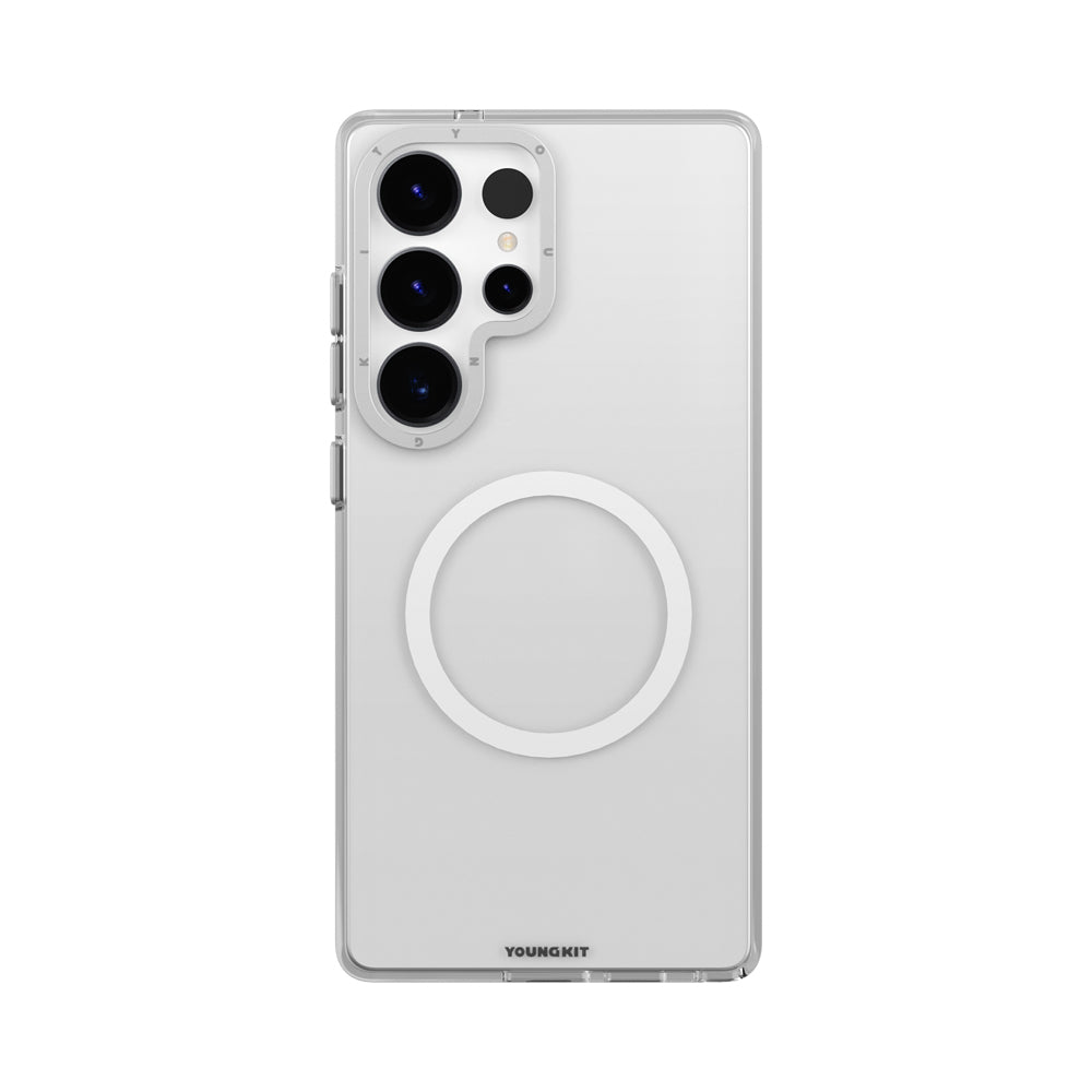Galaxy S25 Ultra Kılıf Magsafe Şarj Özellikli Şeffaf Youngkit Crystal Shield Serisi Kılıf Siyah
