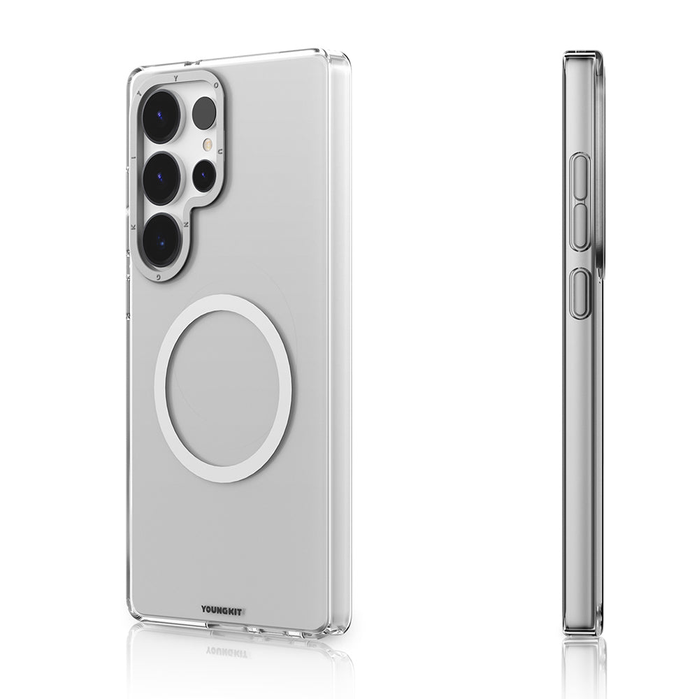 Galaxy S25 Ultra Kılıf Magsafe Şarj Özellikli Şeffaf Youngkit Crystal Shield Serisi Kılıf Siyah