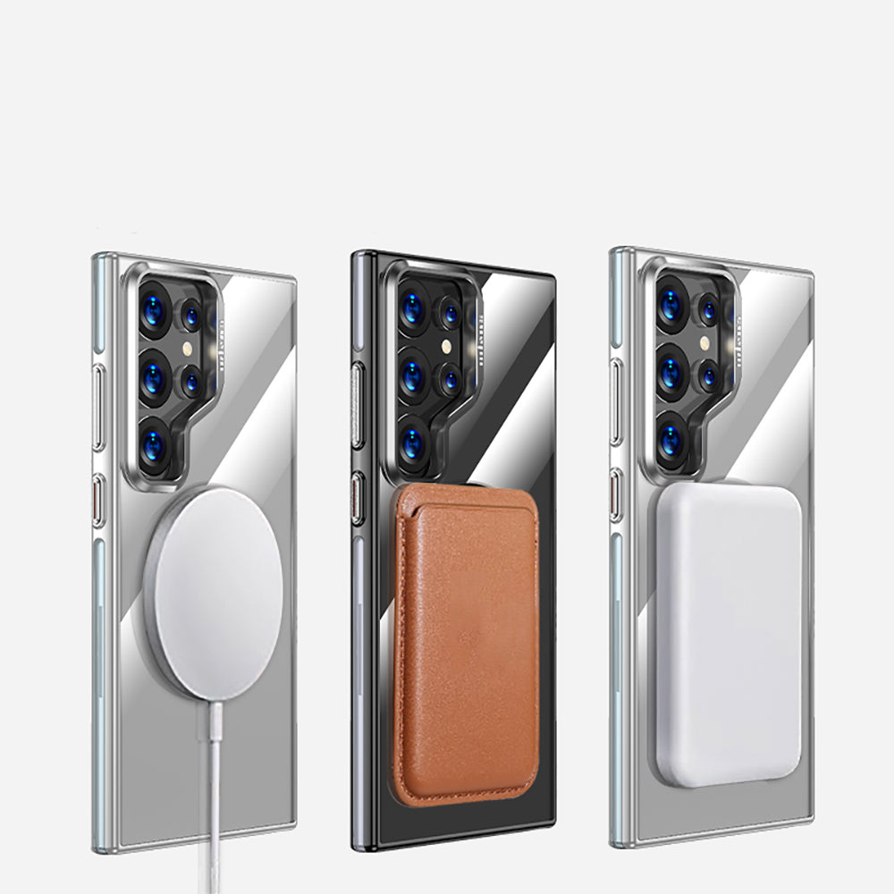 Galaxy S25 Ultra Kılıf Magsafe Şarj Özellikli Wlons Standlı Efsane Kapak Siyah