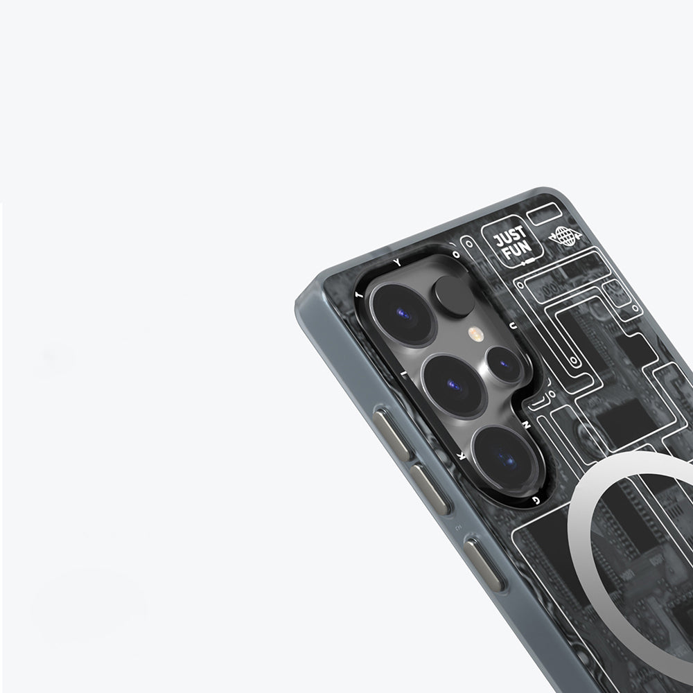 Galaxy S25 Ultra Kılıf Magsafe Şarj Özellikli YoungKit Technology Serisi Kılıf Siyah