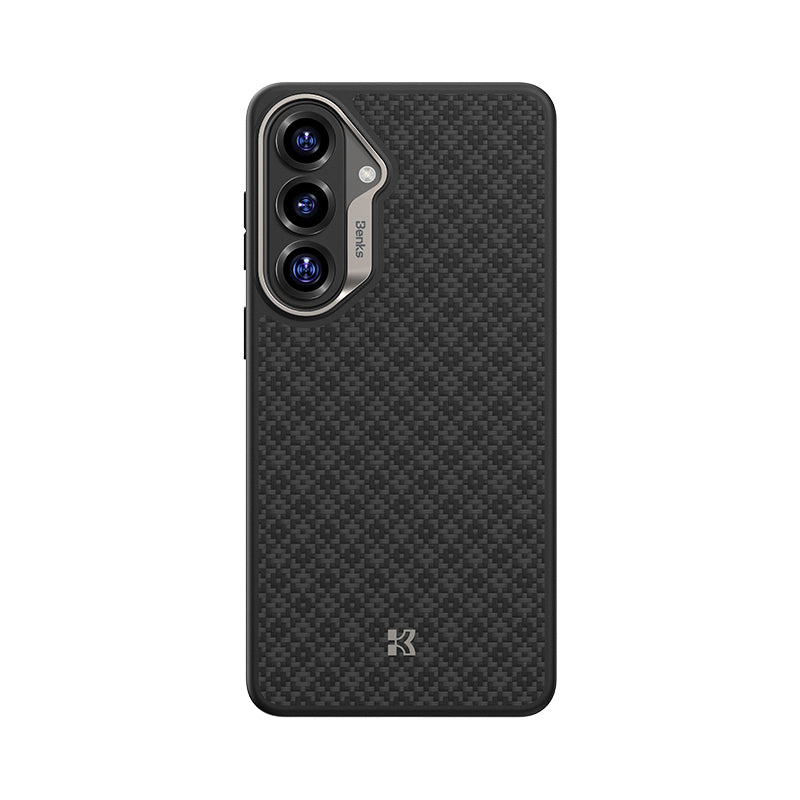 Galaxy S26 Kılıf M-Safe Şarj Özellikli Benks ArmorPro ArmorGrid Serisi Kevlar Kapak Siyah