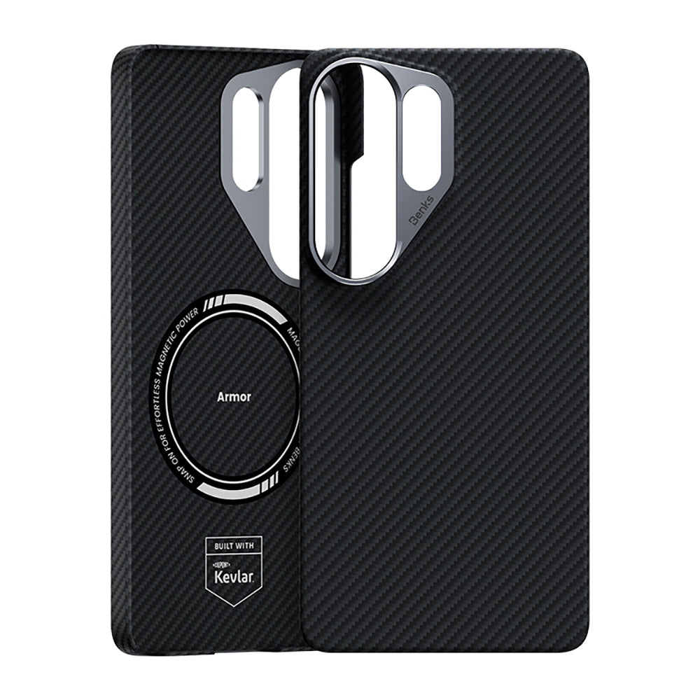 Galaxy S26 Ultra Kılıf Benks M-safe Şarj Özellikli Magnetik ArmorAir 600D Kevlar Fiber Kapak Siyah