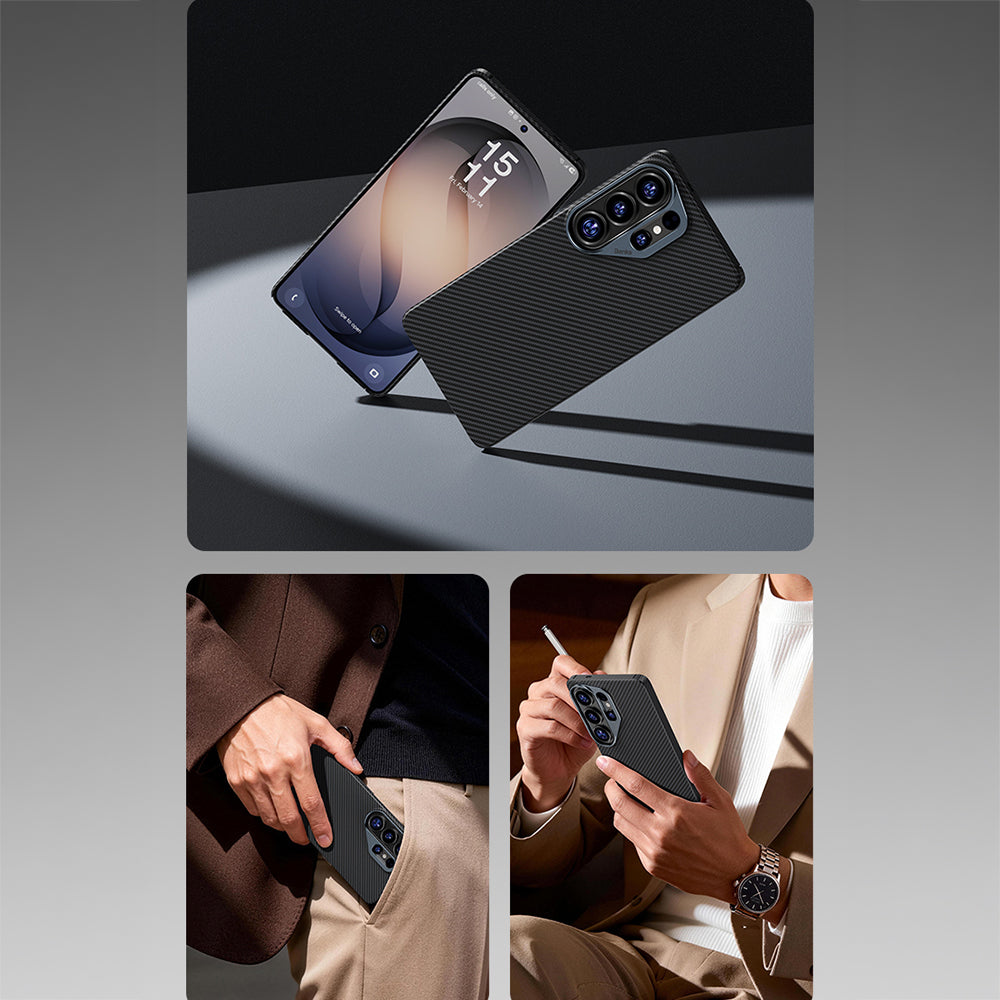 Galaxy S26 Ultra Kılıf Benks M-safe Şarj Özellikli Magnetik ArmorAir 600D Kevlar Fiber Kapak Siyah