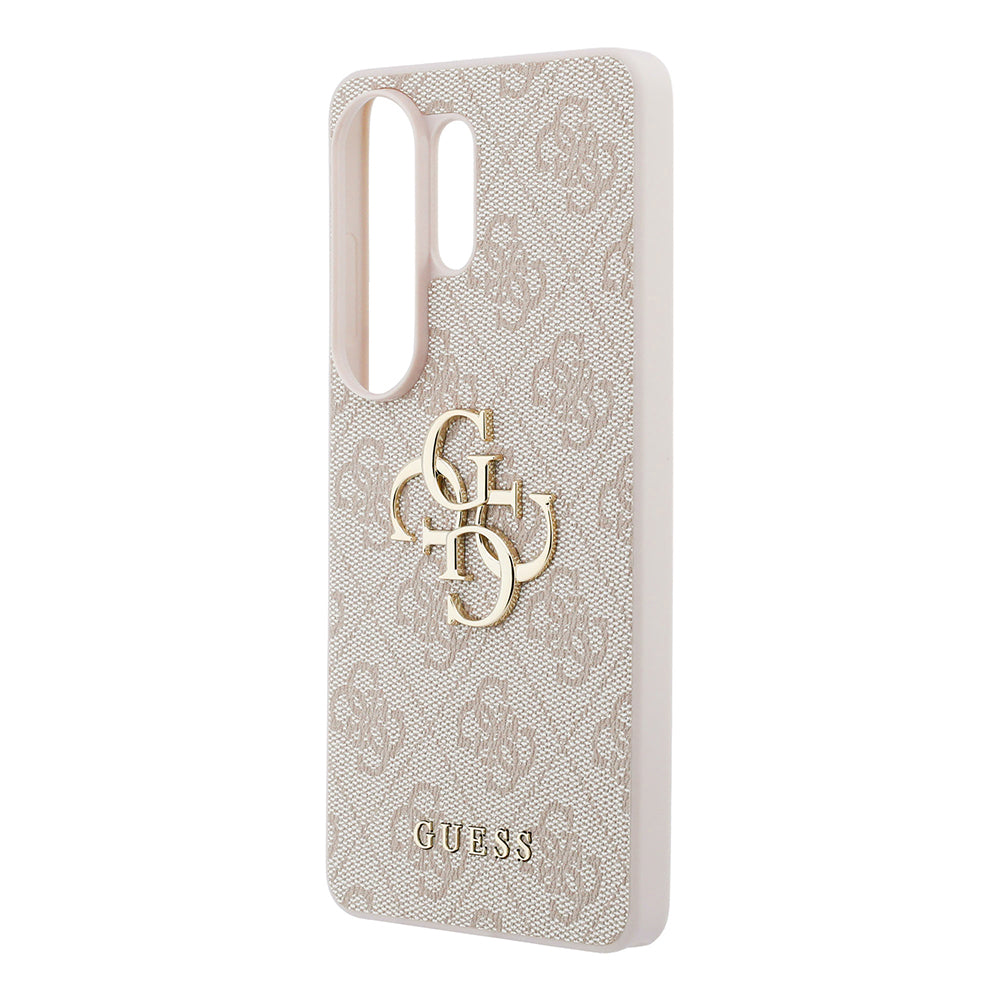 Galaxy S26 Ultra Kılıf Guess Orjinal Lisanslı PU Deri Büyük Metal Logo Dizaynlı Kapak Pembe