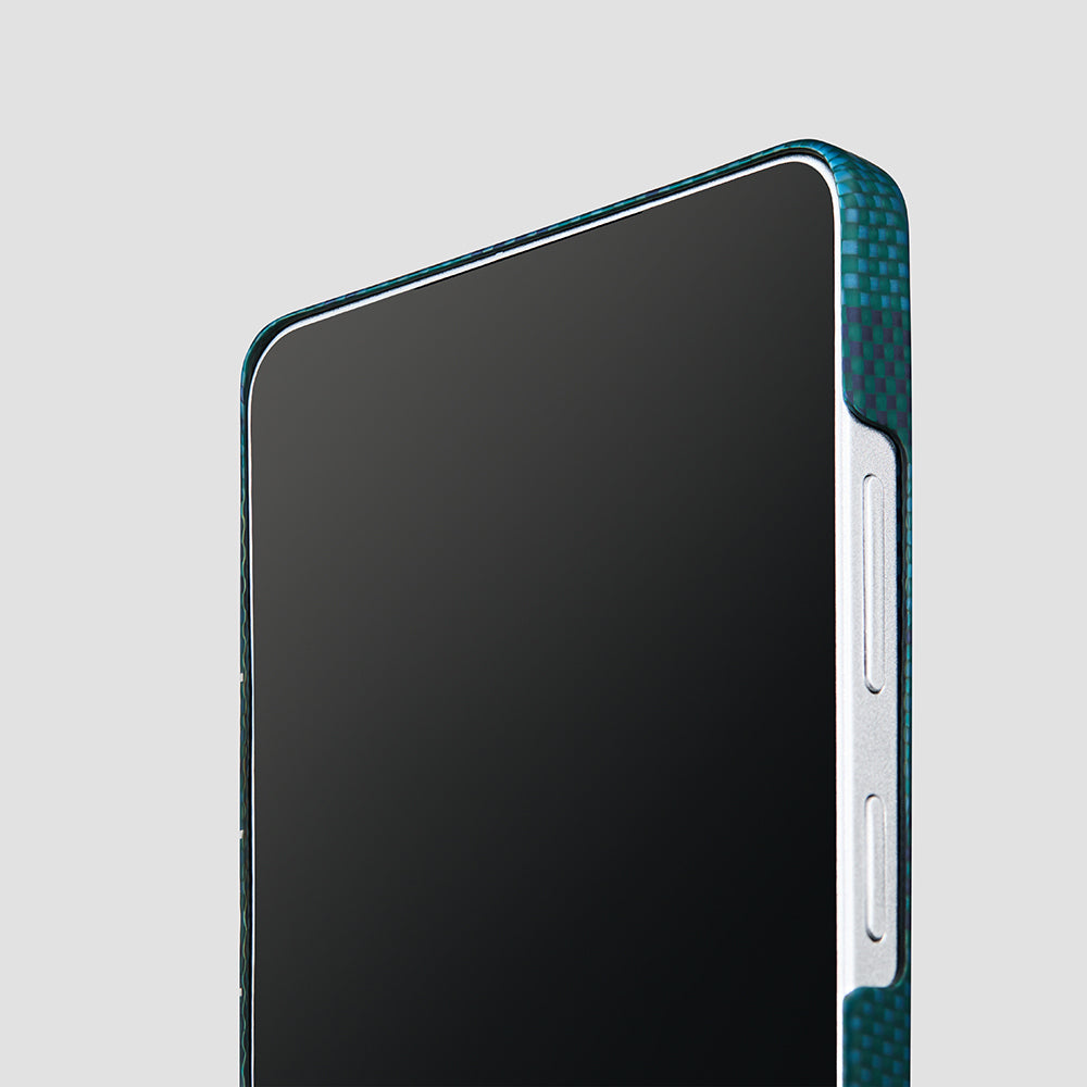 Galaxy S26 Ultra Kılıf M-safe Şarj Özellikli Aramid Fiber Pitaka Flora in Grid Serisi Kapak Mavi
