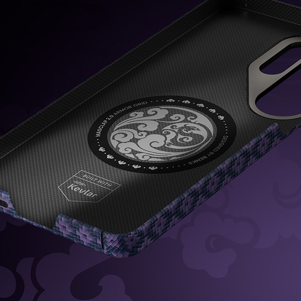 Galaxy S26 Ultra Kılıf M-Safe Şarj Özellikli Benks ArmorAir ArmorGrid Serisi Kevlar Kapak Mor