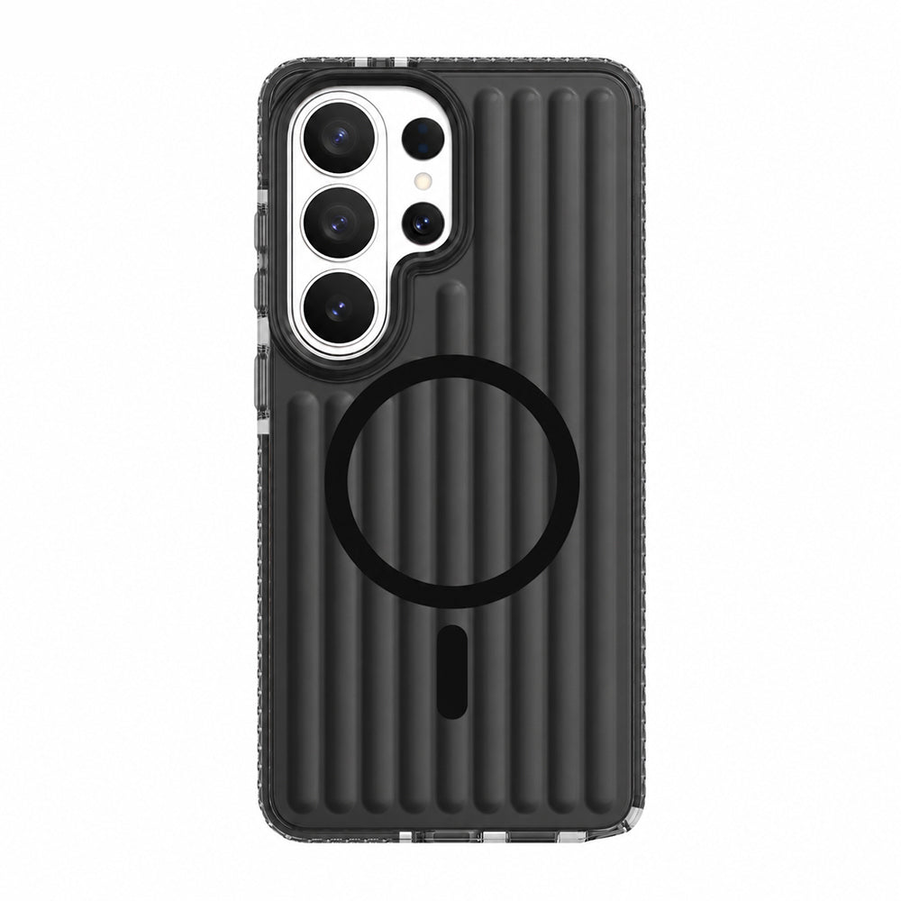 Galaxy S26 Ultra Kılıf M-safe Şarj Özellikli Oyuklu Tasarım Mutural Luggage Serisi Kapak Siyah