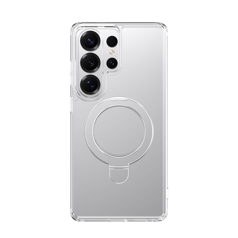 Galaxy S26 Ultra Kılıf M-safe Şarj Özellikli Raptic Air Stand Serisi Buzlu Transparan Tasarımlı Standlı Kapak Şeffaf