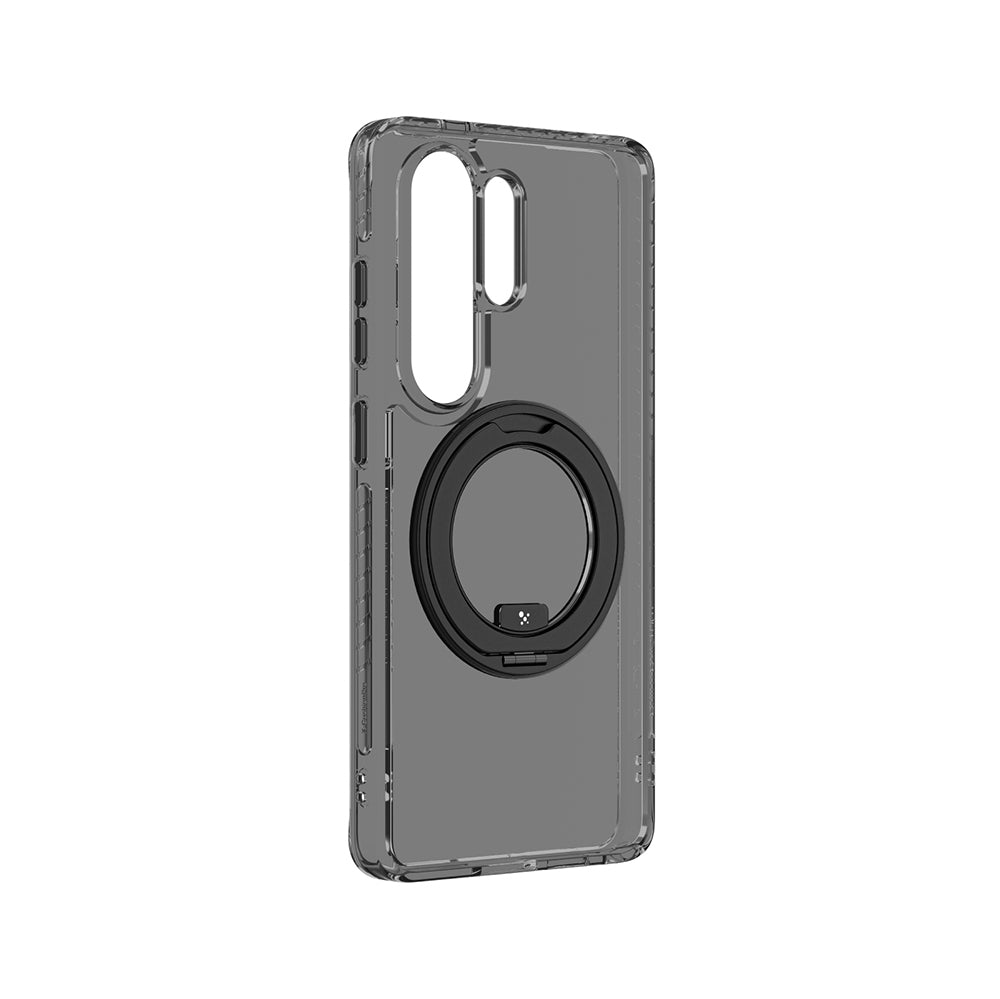 Galaxy S26 Ultra Kılıf M-safe Şarj Özellikli Şeffaf 360 Derece Standlı Amazingthing Titan MagSpin Serisi Kapak Siyah